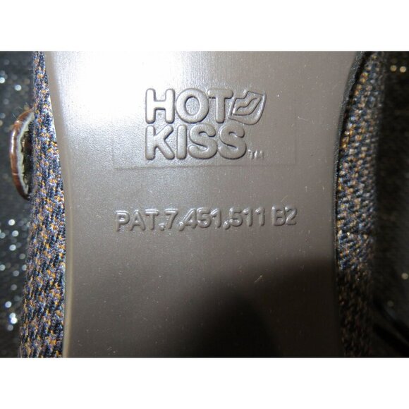 Hot Kiss Brown Mixed Leather Mary Jane Croc Embossed Button Closure Pumps 10 - Picture 10 of 11